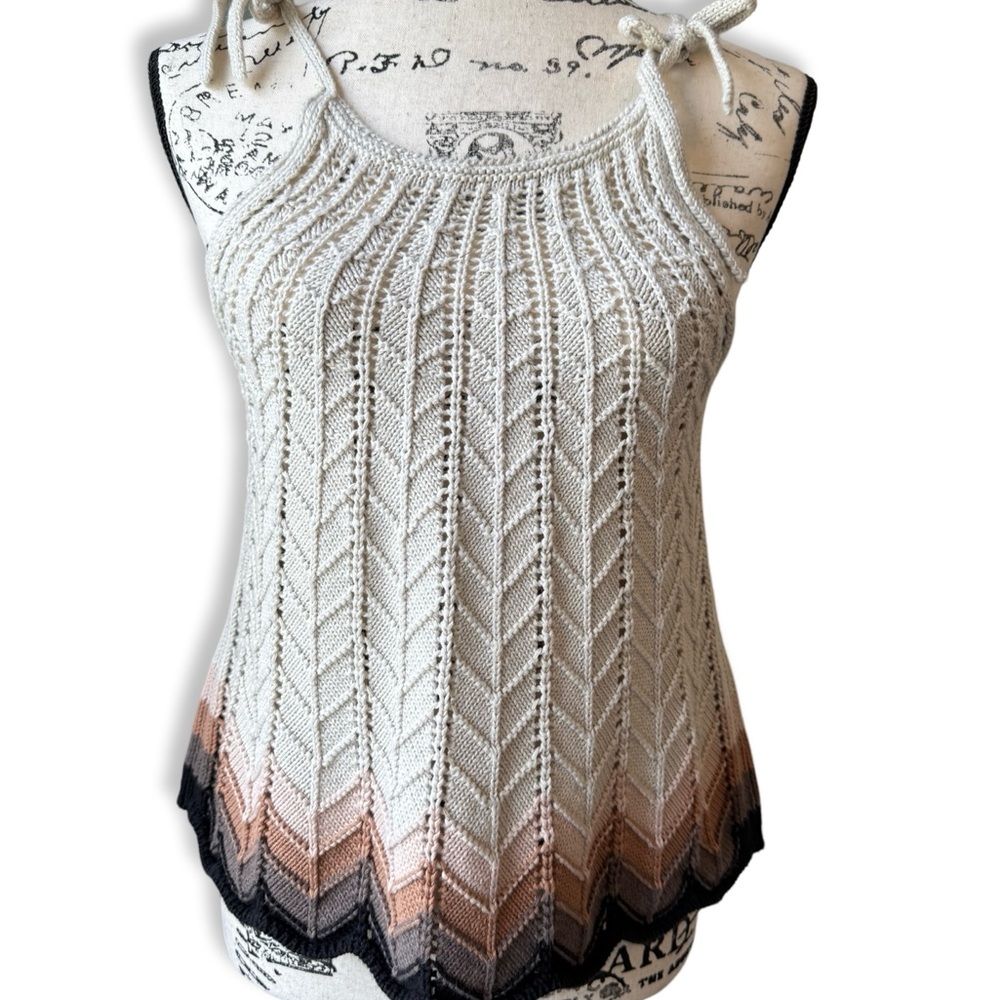 Autumn Cashmere Halter Top Zig Zag Stitch Excellent Condition Size XS $135